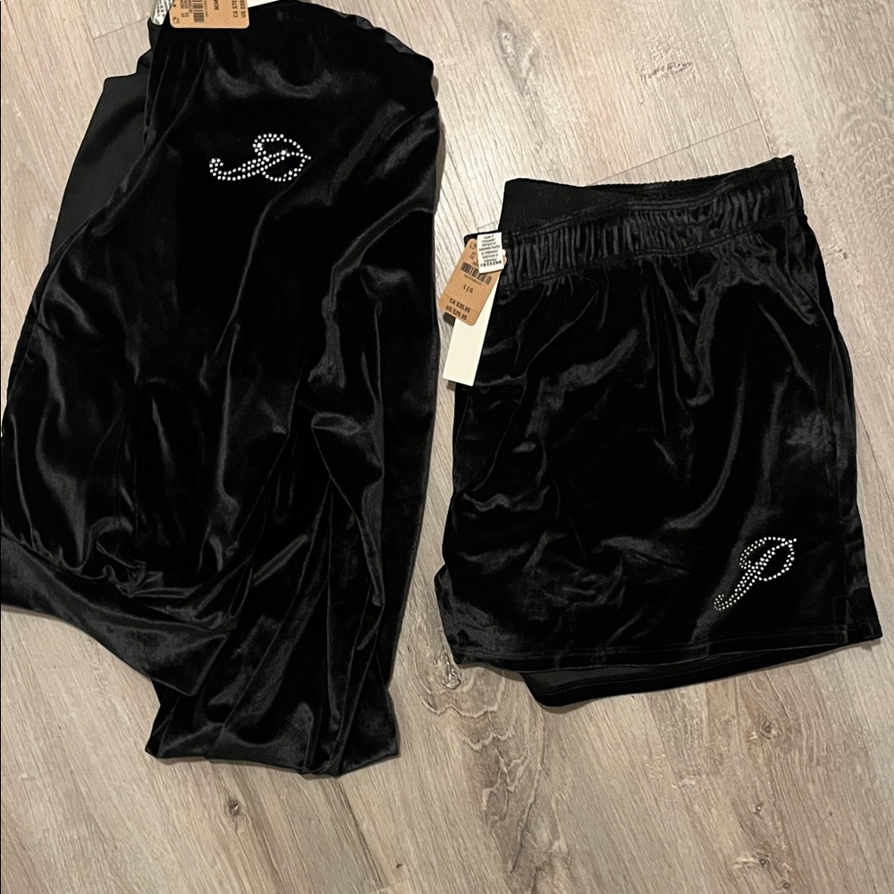 Elegant Black Velvet PINK Set